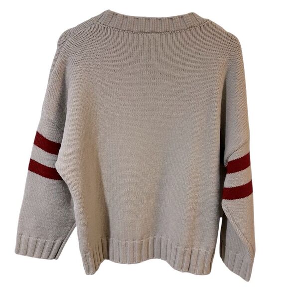 Women’s Red Heart Design Crewneck Sweater MEDIUM Cozy Valentines Oversized - Picture 2 of 7